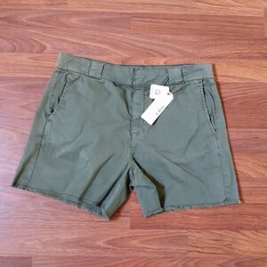 NWT Sanctuary Fringed Hem High Waist Shorts Size 28 Olive Green